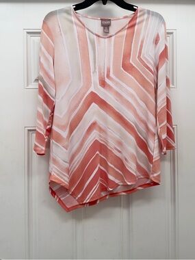 Chico's 3/4 Sleeve Tunic Top Size S (0)